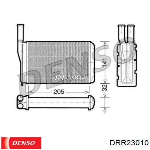 Радиатор печки DRR23010 Denso