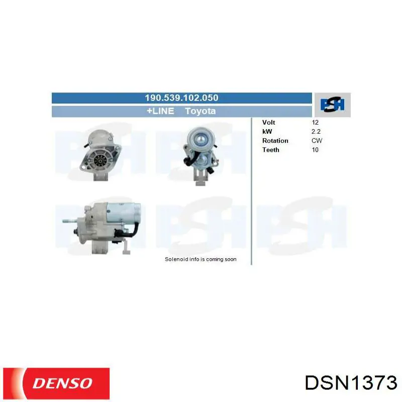 Motor de arranque DSN1373 Denso