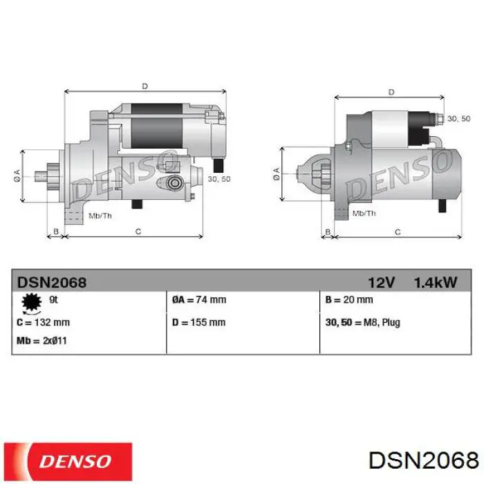 Motor de arranque DSN2068 Denso