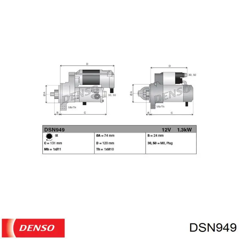 Стартер Denso DSN949 цена, от 164.26 USD