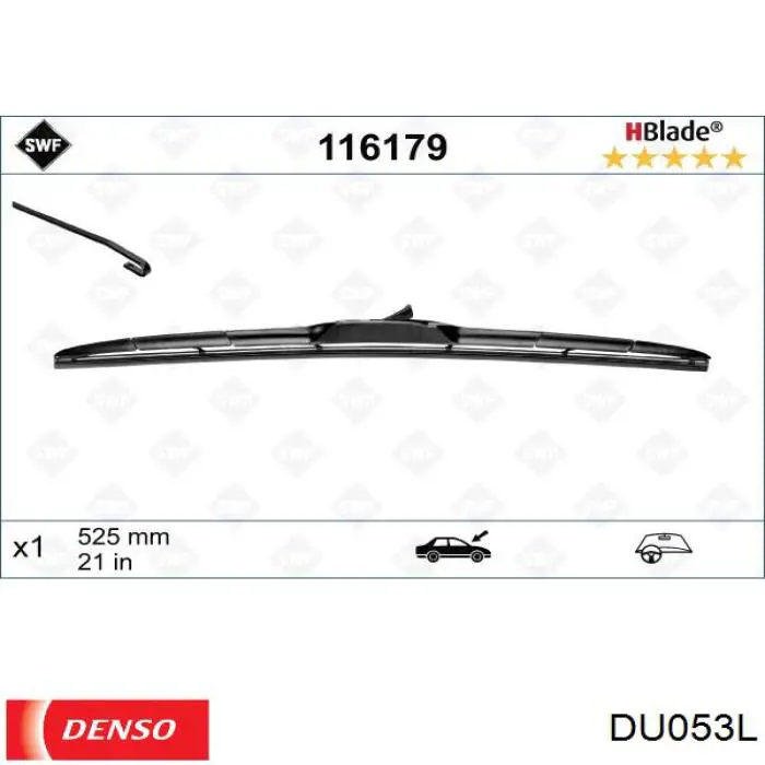 Щетка-дворник лобового стекла, пассажирская Denso DU053L цена, от 12.42 USD