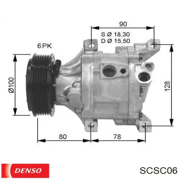 Купить SCSC06 Denso Компрессор климатической установки