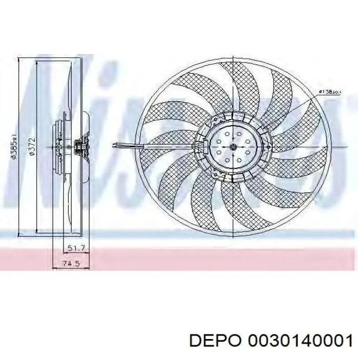 Ventilador (rodete +motor) refrigeración del motor con electromotor completo 0030140001 Depo/Loro