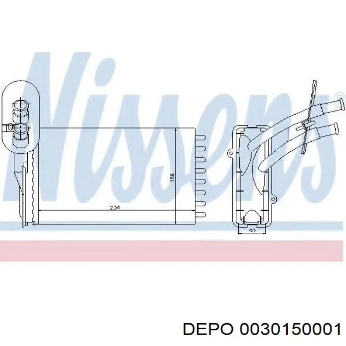 Радиатор печки 0030150001 Depo/Loro