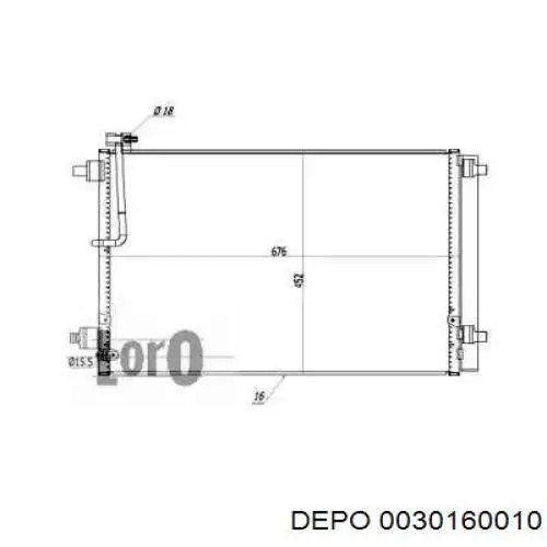 Радиатор кондиционера 0030160010 Depo/Loro