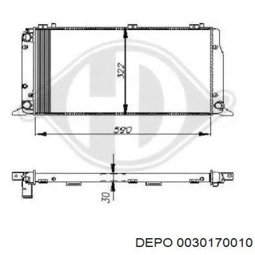 Радиатор охлаждения двигателя Depo/Loro/Abakus 0030170010 цена, от 34.97 USD