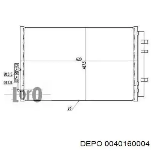 Радиатор кондиционера 0040160004 Depo/Loro