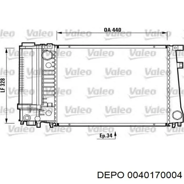 Радиатор 0040170004 Depo/Loro/Abakus