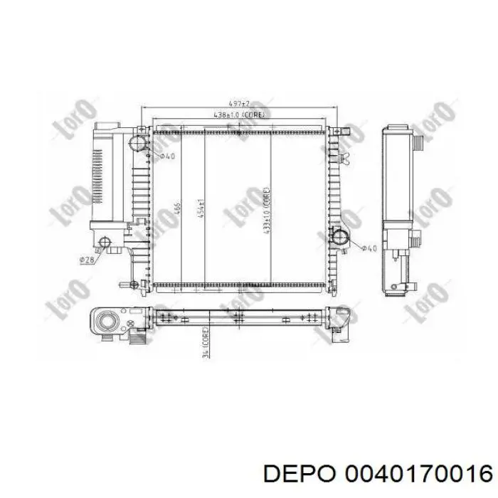 Радиатор охлаждения двигателя Depo/Loro/Abakus 0040170016 цена, от 81.72 USD