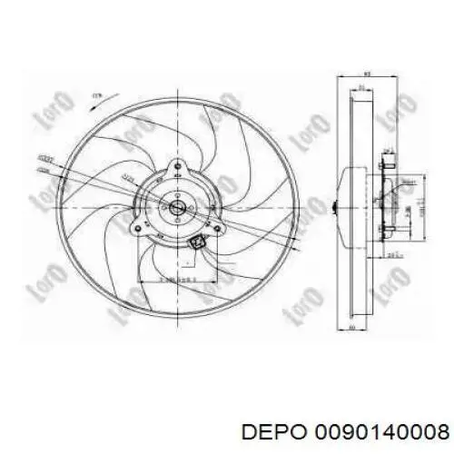 Электровентилятор охлаждения 0090140008 Depo/Loro