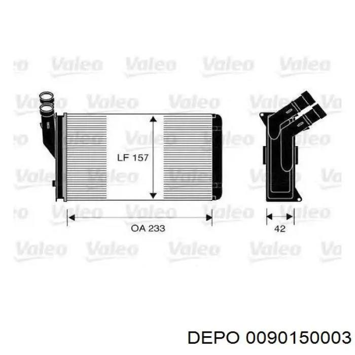 Радиатор печки (отопителя) Depo/Loro/Abakus 0090150003 цена, от 15.32 USD