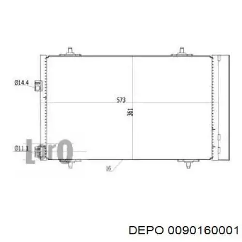 Радиатор кондиционера 0090160001 Depo/Loro