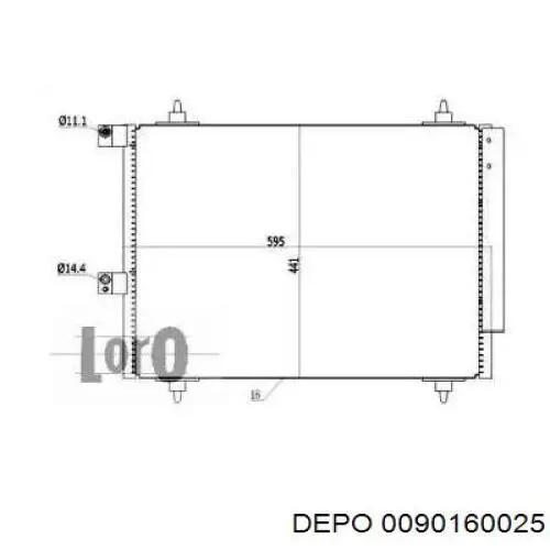 Радиатор кондиционера 0090160025 Depo/Loro