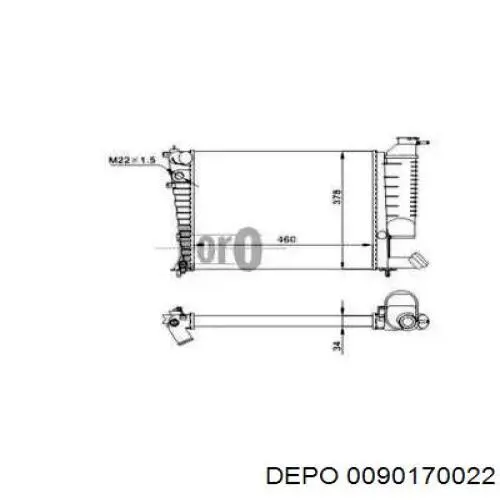 Радиатор 0090170022 Depo/Loro