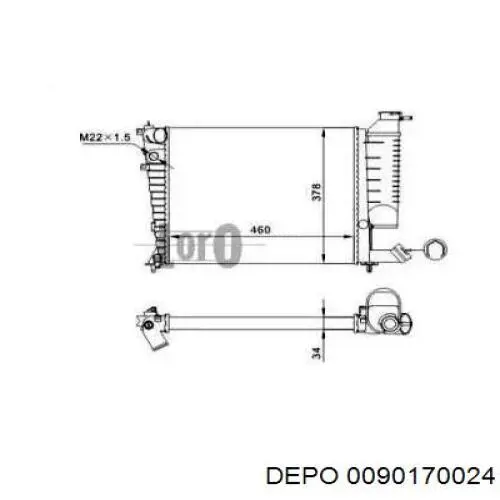 Радиатор 0090170024 Depo/Loro