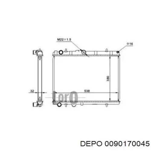 Радиатор 0090170045 Depo/Loro