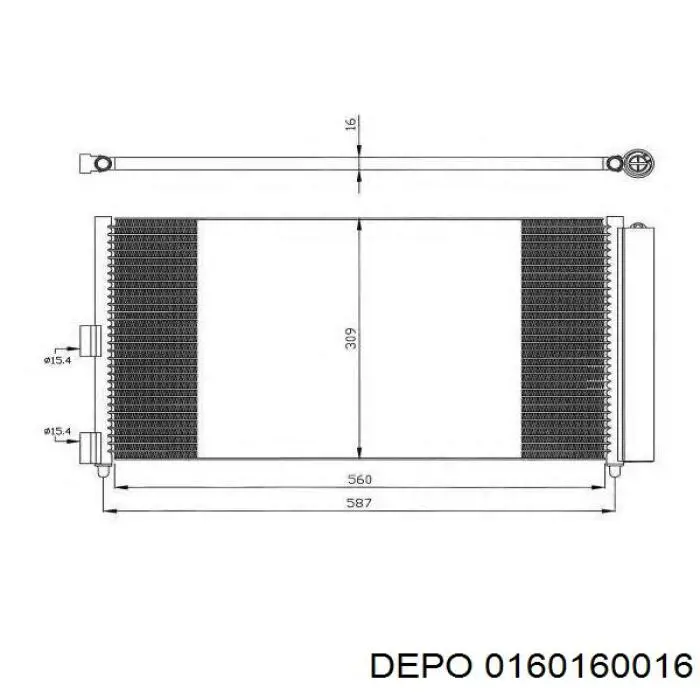 Радиатор кондиционера 0160160016 Depo/Loro