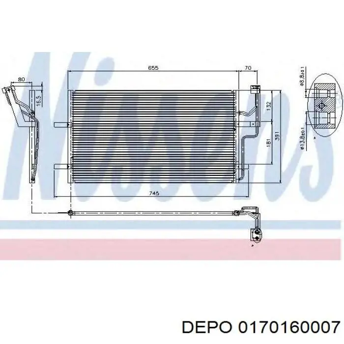 Конденсатор кондиционера Depo/Loro/Abakus 0170160007 цена, от 56.95 USD