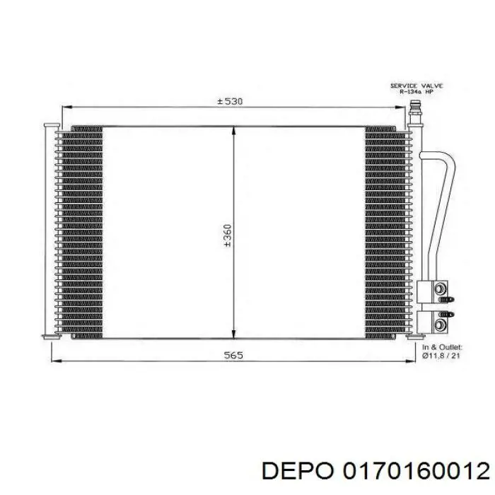 Конденсатор кондиционера Depo/Loro/Abakus 0170160012 цена, от 60.56 USD