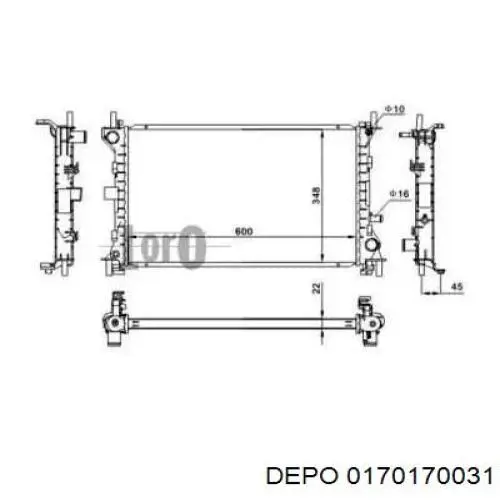 Радиатор 0170170031 Depo/Loro