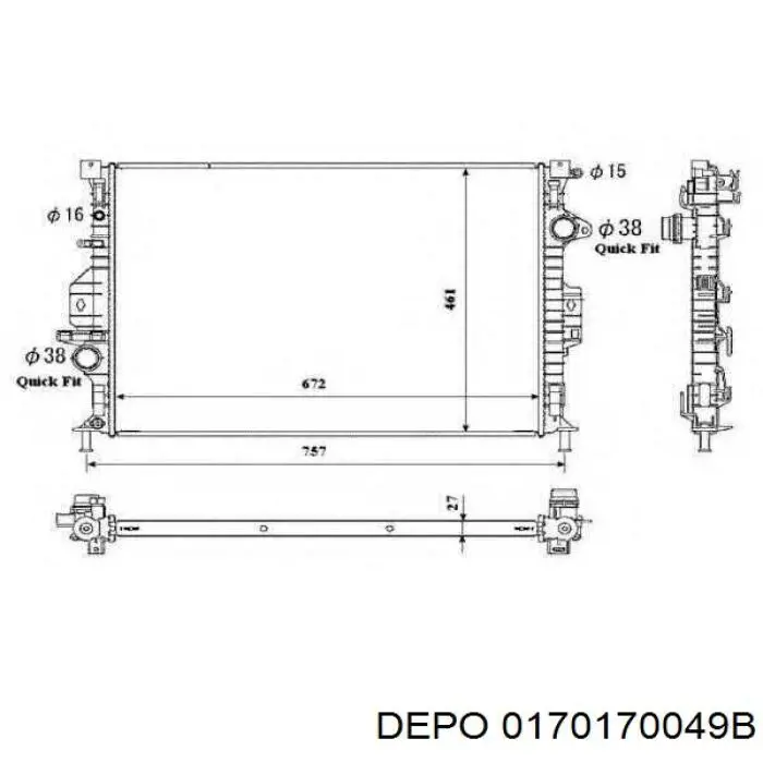 Радиатор 0170170049B Depo/Loro