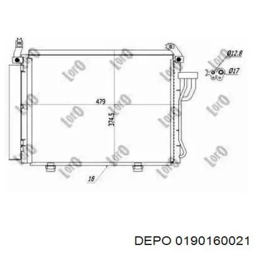 Радиатор кондиционера 0190160021 Depo/Loro