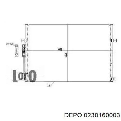 023-016-0003 Depo/Loro радиатор кондиционера