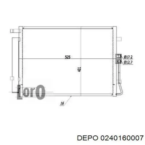 Радиатор кондиционера 0240160007 Depo/Loro