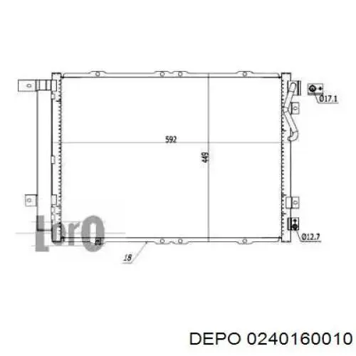 Радиатор кондиционера 0240160010 Depo/Loro