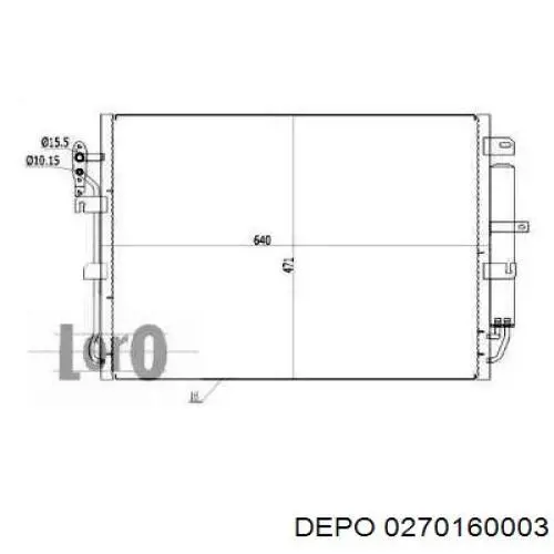 Радиатор кондиционера 0270160003 Depo/Loro