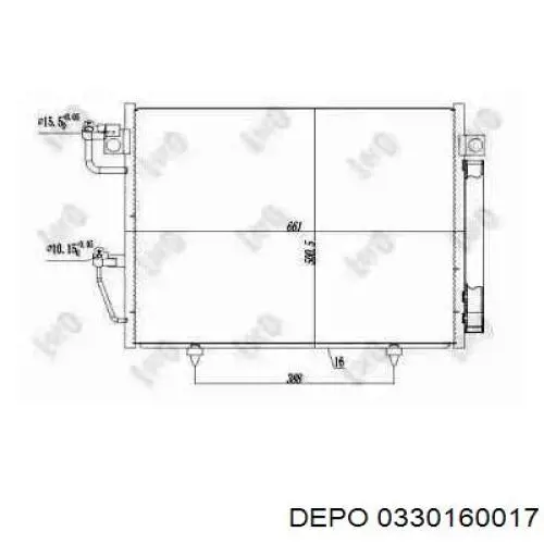 Радиатор кондиционера 0330160017 Depo/Loro