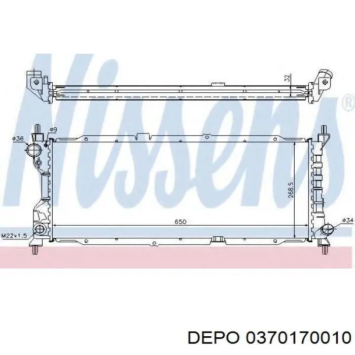Радиатор охлаждения двигателя Depo/Loro/Abakus 0370170010 цена, от 45.79 USD