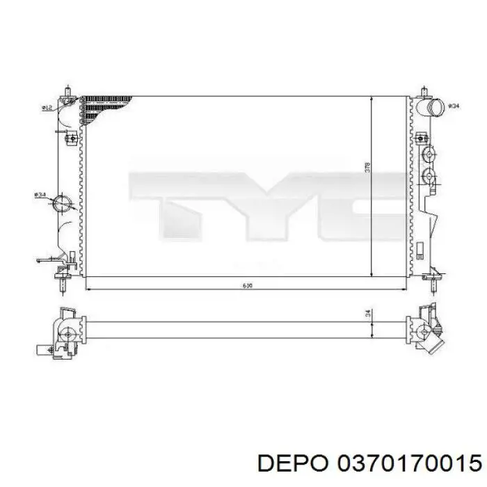 Радиатор 0370170015 Depo/Loro/Abakus