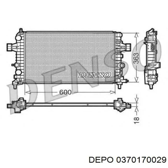 Радиатор 0370170029 Depo/Loro/Abakus