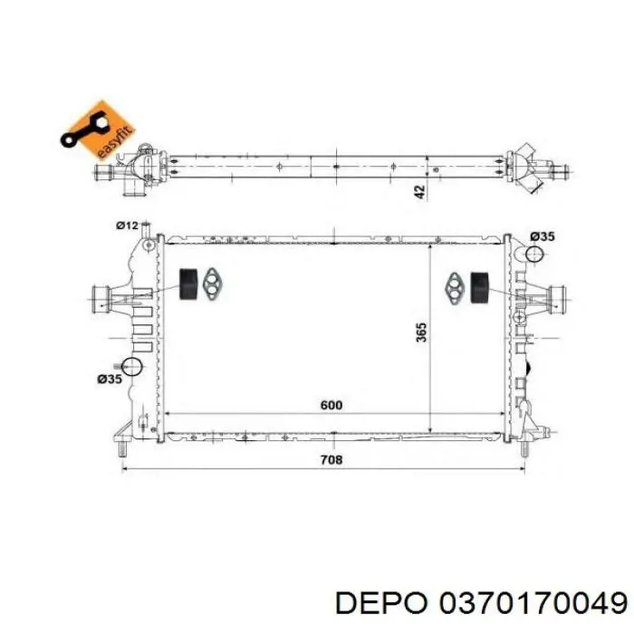 Радиатор 0370170049 Depo/Loro