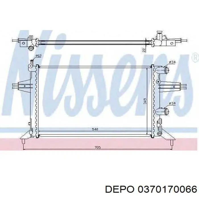 Радиатор 0370170066 Depo/Loro