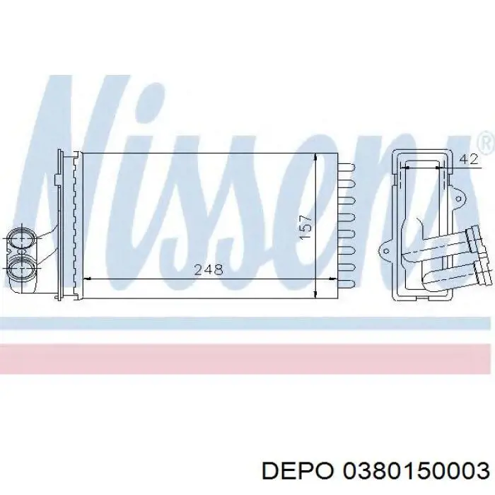 Радіатор пічки (обігрівача) 0380150003 Depo/Loro