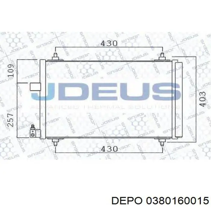 Радиатор кондиционера 0380160015 Depo/Loro