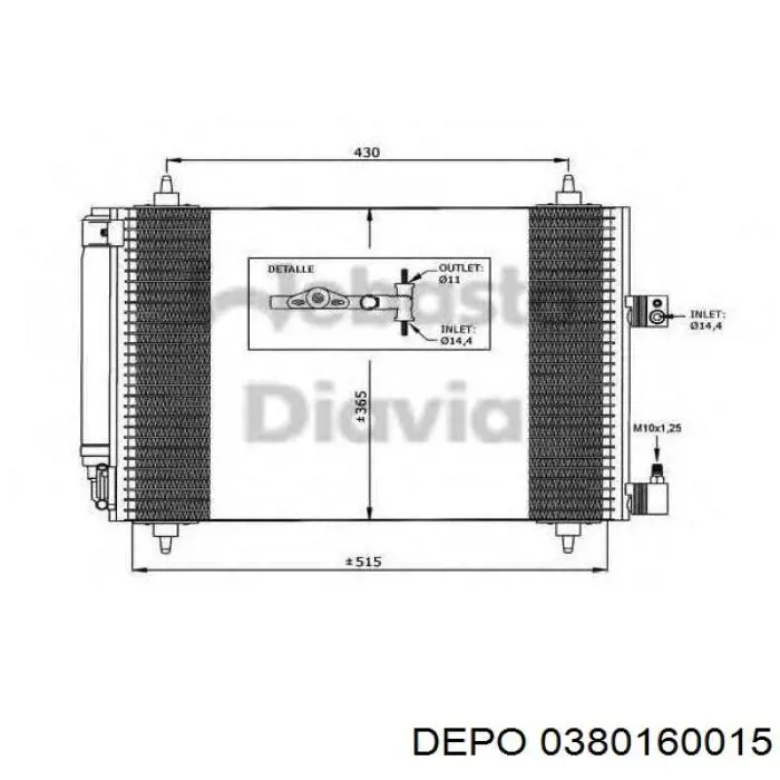 Condensador aire acondicionado 0380160015 Depo/Loro