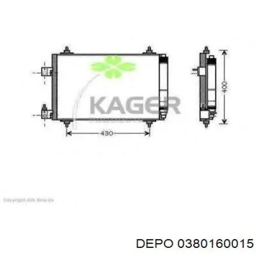 Конденсатор кондиционера Depo/Loro/Abakus 0380160015 цена, от 67.08 USD