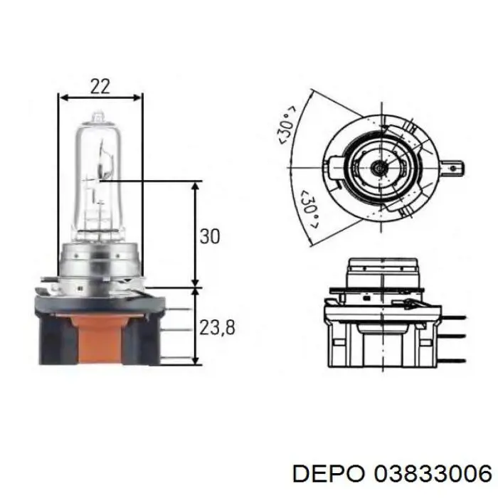 Купить 03833006 Depo/Loro/Abakus Указатель поворота зеркала правый