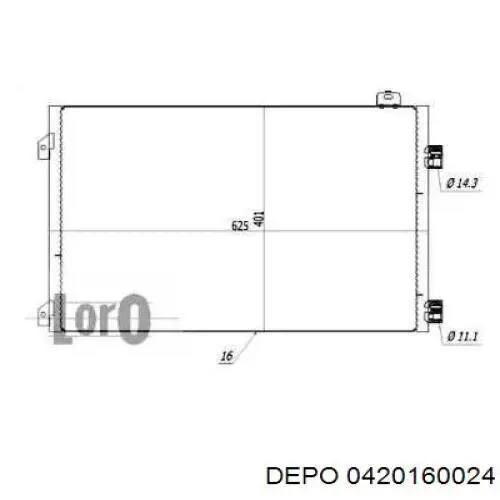 Радиатор кондиционера 0420160024 Depo/Loro