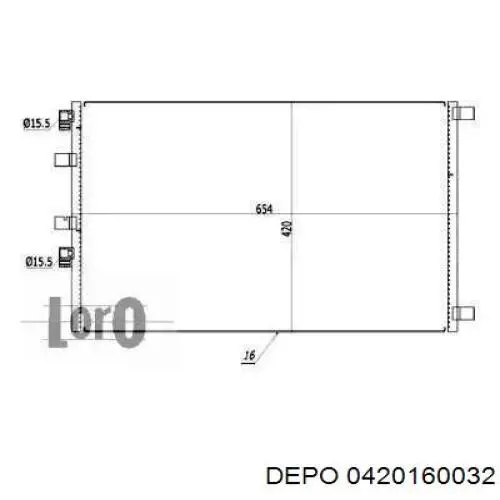 Радиатор кондиционера 0420160032 Depo/Loro