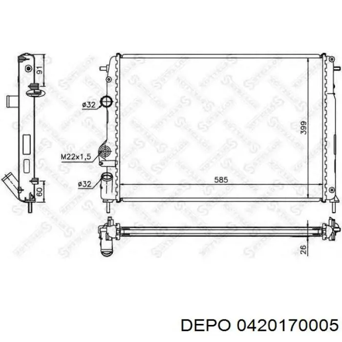 Радиатор охлаждения двигателя Depo/Loro/Abakus 0420170005 цена, от 50.89 USD