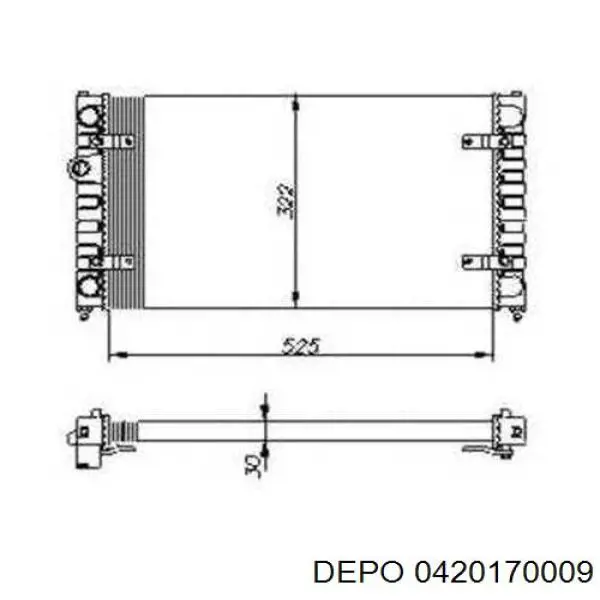 Радиатор охлаждения двигателя Depo/Loro/Abakus 0420170009 цена, от 53.06 USD