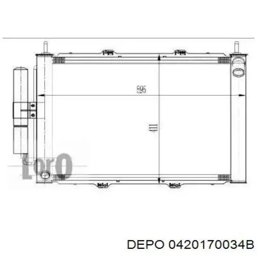 Радиатор кондиционера 0420170034B Depo/Loro