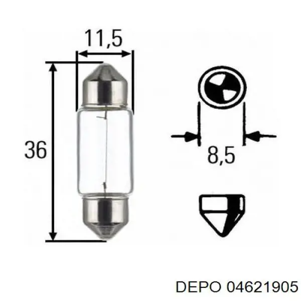 Фонарь освещения номерного знака Depo/Loro/Abakus 04621900LED