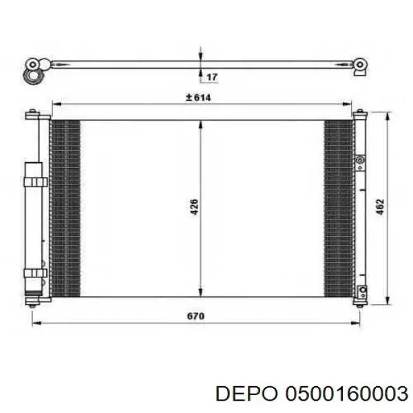 Конденсатор кондиционера Depo/Loro/Abakus 0500160003 цена, от 77.10 USD