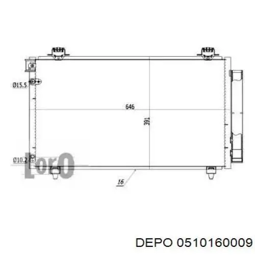 Радиатор кондиционера 0510160009 Depo/Loro