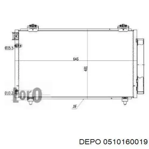 Радиатор кондиционера 0510160019 Depo/Loro